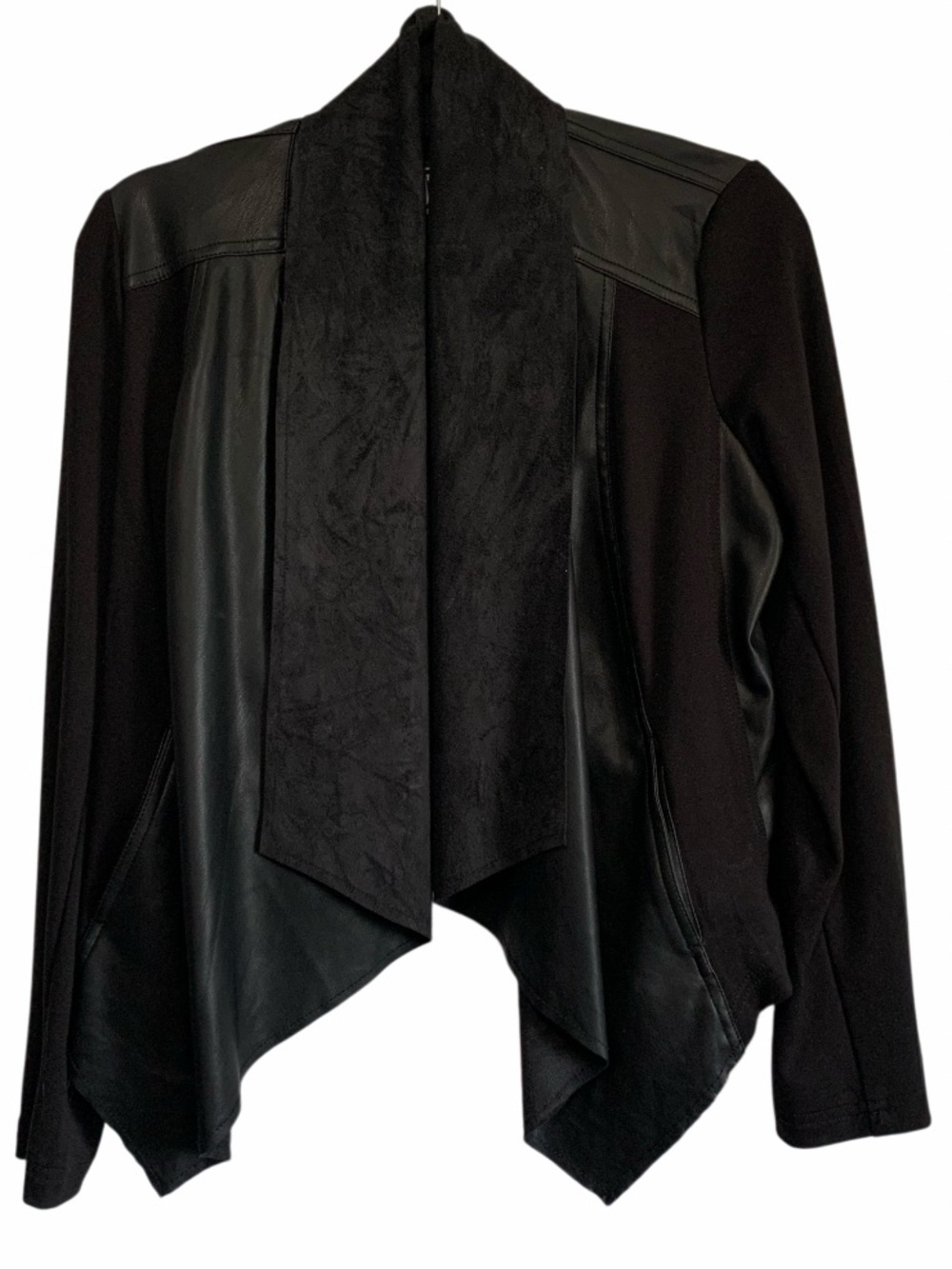 Kut From The Kloth Faux Suede Open Draped Asymmetrical Jacket